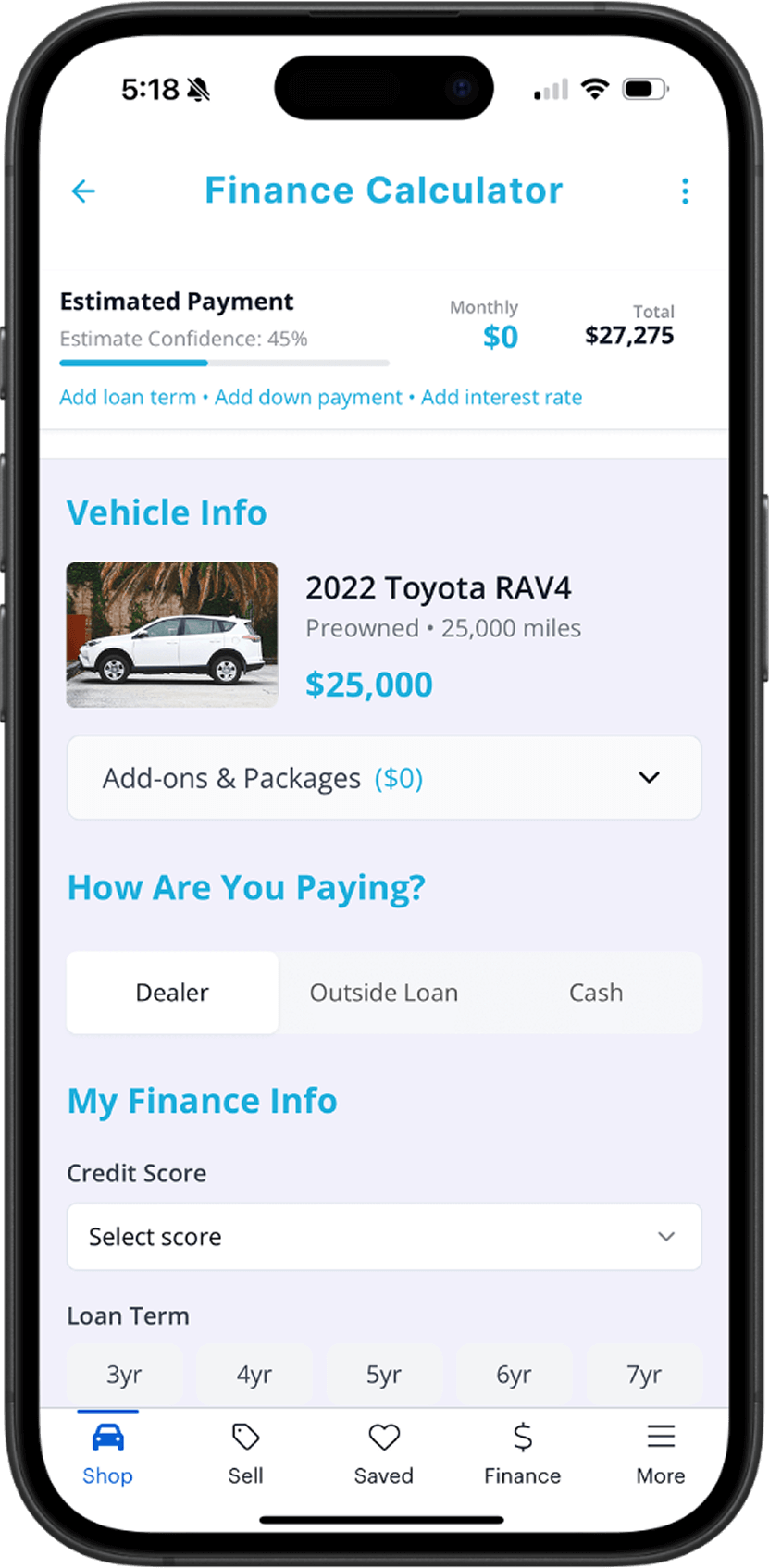 Finance customization screenshot 1