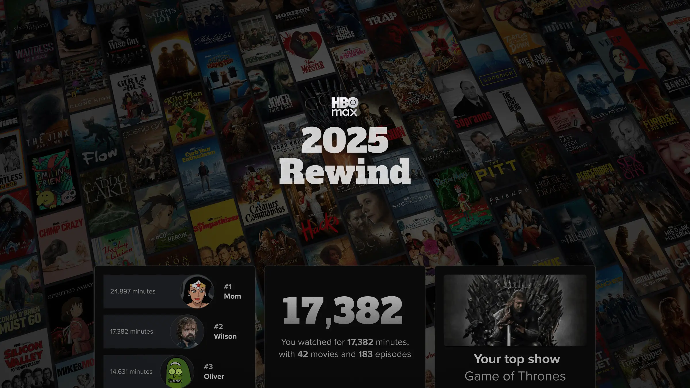 HBO 2025 Rewind mobile experience