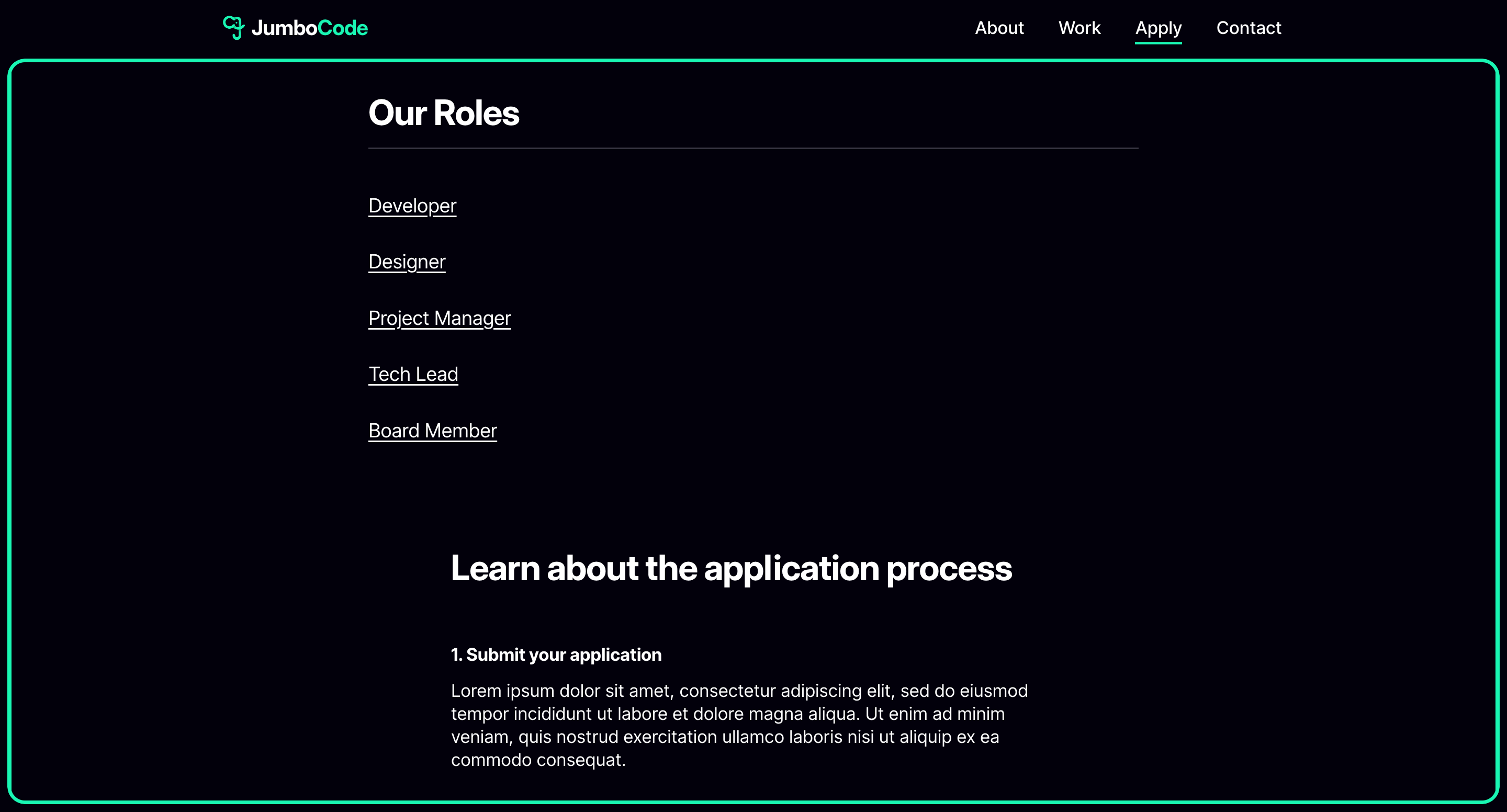 Old apply page